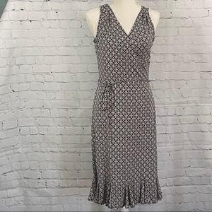 London Times Black and White Geometric Print Dress